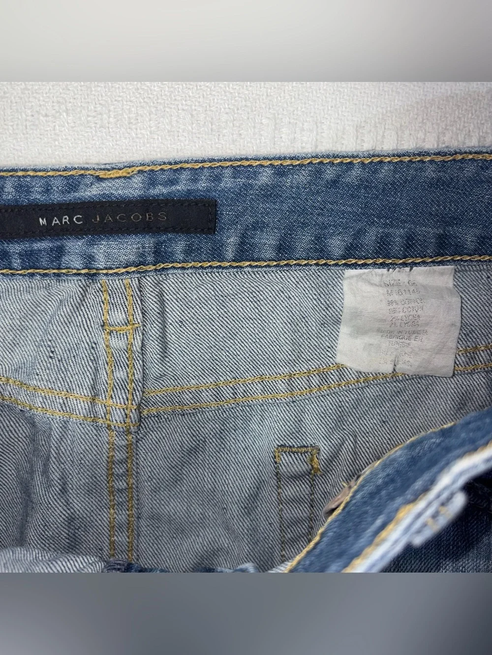 Vintage Marc by Marc Jacobs Denim Mini Skirt Womens Sz 6 Y2K M Embroidered Rare - Picture 5 of 8
